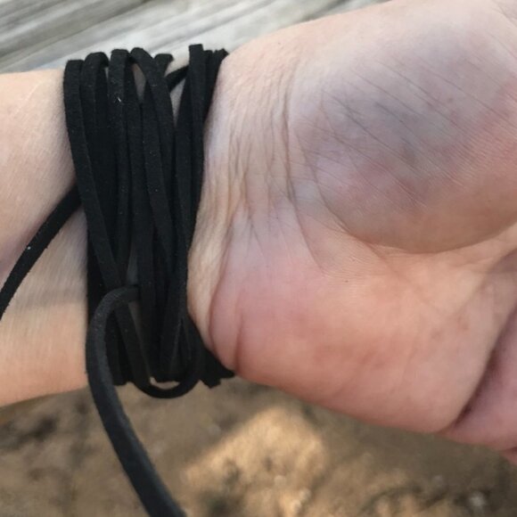 Tie Wrap Evil Eye Protection Silver Bracelet Cuff Yoga Boho Cord Bohemian Gift - Picture 7 of 9